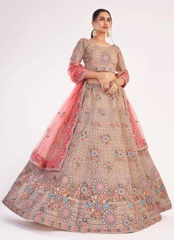 For A Designer Look , Grab These Heavy Designer Lehenga in Beautiful Colored.its Lehenga And Blouse Are Fabricated On Net Based Pair WIth Net Dupatta Beautified With Heavy Designer Work