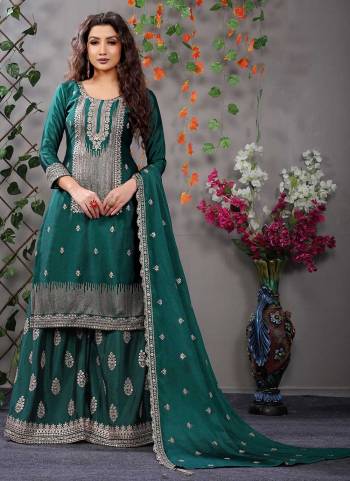 For A Proper Look , Grab These Designer Plazzo Suit in All Over Lovely Colored.its Top And Bottom Are Fabricated On Chinon Pair With Chinon Dupatta Come With Heavy Designer Embroidery Work