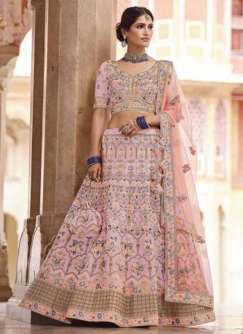 For A Beautifull Look,Grab These Heavy Designer Lehenga Choli In All Over Pretty Look.Its Lehenga And Choli Are Fabricated On Crepe Pair With Net Blouse.Beautified Heavy Designer Work.