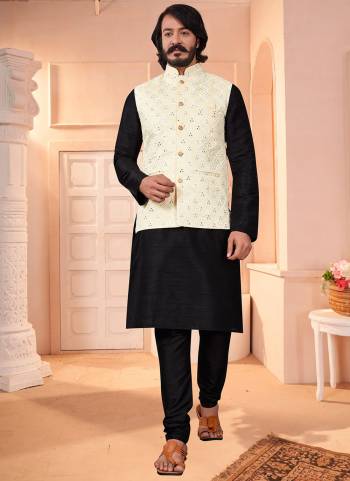 Take your ethnic style quotient to the next level by wearing this fashionable kurta set. which has been designed keeping the latest trends in mind. This set is a Art Silk Base Fabricated With Designer  Mirror Embroidery Work.It will augment your look and make you the centre of attraction at any occasion