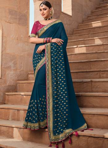 Grab These Fancy Saree in All Over Pretty Colored.its Saree is Fabricated On Vichitra Silk Based Pair With Phantom Silk Blouse.Come With Heavy Work.