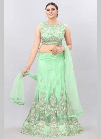 Grab These Lehenga Choli in All Over Pretty Colored.Its Lehenga is Fabricated On Net Based.Beautified With Designer Embroidery Work