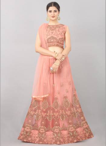 Grab These Lehenga Choli in All Over Pretty Colored.Its Lehenga is Fabricated On Net Based.Beautified With Designer Embroidery Work