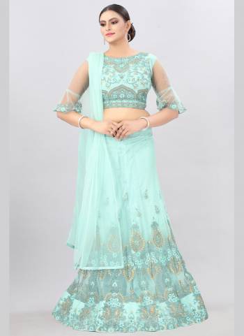 Grab These Lehenga Choli in All Over Pretty Colored.Its Lehenga is Fabricated On Net Based.Beautified With Designer Embroidery Work