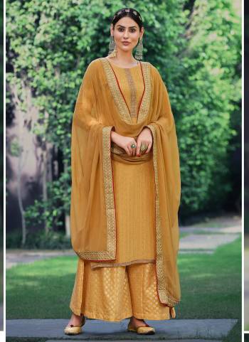 Grab These Designer Plazzo Suit in All Over Pretty Colored.Its Top is Fabricated On Faux Georgette Pair With Jacquard Silk Bottom And Faux Georgette Dupatta.Beautified With Designer Embroidery Work.