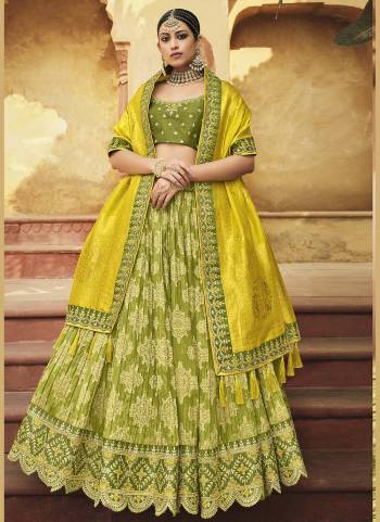 Choose A New Trend For The Pretty Look With This Heavy Designer Lehenga Choli In All Over Lovely Color. This Lehenga Choli Is Fabricated On Silk Paired With Silk Fabricated Dupatta. It IS Beautified With Wevon Designer,Jari,Cord,Sequance Embroidery,Khatli Hand Work Which Gives A Unique Look To It. Grab This Pretty Collection  And Begin A New And Amazing Trend.