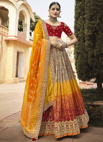 Choose A New Trend For The Pretty Look With This Heavy Designer Lehenga Choli In All Over Lovely Color. This Lehenga Choli Is Fabricated On Silk Paired With Silk Fabricated Dupatta. It IS Beautified With Wevon Designer,Jari,Cord,Sequance Embroidery,Khatli Hand Work Which Gives A Unique Look To It. Grab This Pretty Collection  And Begin A New And Amazing Trend.