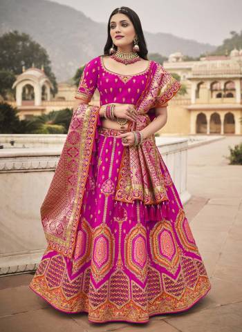 Choose A New Trend For The Pretty Look With This Heavy Designer Lehenga Choli In All Over Lovely Color. This Lehenga Choli Is Fabricated On Silk Paired With Silk Fabricated Dupatta. It IS Beautified With Wevon Designer,Jari,Cord,Sequance Embroidery,Khatli Hand Work Which Gives A Unique Look To It. Grab This Pretty Collection  And Begin A New And Amazing Trend.