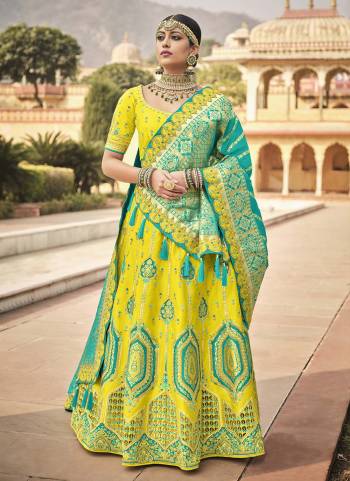 Choose A New Trend For The Pretty Look With This Heavy Designer Lehenga Choli In All Over Lovely Color. This Lehenga Choli Is Fabricated On Silk Paired With Silk Fabricated Dupatta. It IS Beautified With Wevon Designer,Jari,Cord,Sequance Embroidery,Khatli Hand Work Which Gives A Unique Look To It. Grab This Pretty Collection  And Begin A New And Amazing Trend.