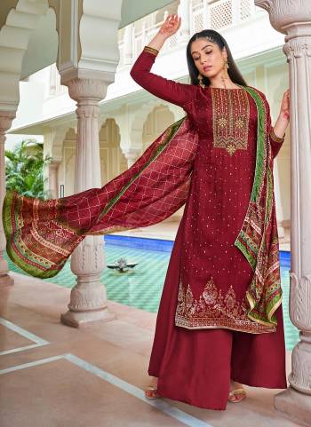 Evergreen And Rich Combination Is Here With This Designer Suit in Lovely Colored.These Top Is Fabricated On Jacquard Silk Pair With Dull Santoon Bottom And Art Silk Dupatta With Wevon Designer, Embroidery Work,Printed.