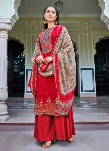 Evergreen And Rich Combination Is Here With This Designer Suit in Lovely Colored.These Top Is Fabricated On Jacquard Silk Pair With Dull Santoon Bottom And Art Silk Dupatta With Wevon Designer, Embroidery Work,Printed.