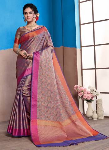 For A Beautiful Look , Grab These Lovely Colored Saree Come with Matching Blouse.Its Saree And Blouse Are Fabricated On Banarasi Silk With Heavy Weaving Jacquard Designer