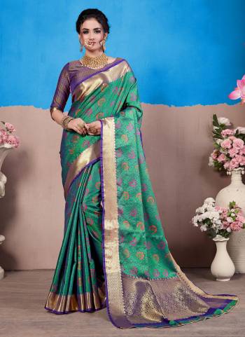 For A Beautiful Look , Grab These Lovely Colored Saree Come with Matching Blouse.Its Saree And Blouse Are Fabricated On Banarasi Silk With Heavy Weaving Jacquard Designer