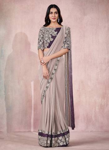 Adorn The Angelic Look Wearing This Readymade Saree In Lovely Color Paired With Designer?Blouse. This Saree Is Fabricated On Lycra Based.Come With Heavy Work. Buy This Saree Now