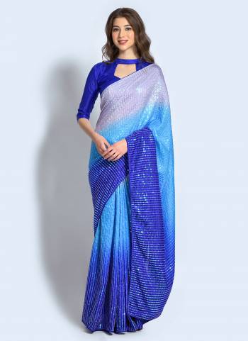 Rich And Elegant Looking Saree Is Here WIth Pretty Colored Paired With Blouse.?This Saree Is Fabricated On Georgette And Blouse Are Fabricated On Banglori Silk Beautified With Designer Sequance Embroidery Work.