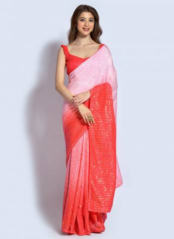 Rich And Elegant Looking Saree Is Here WIth Pretty Colored Paired With Blouse.?This Saree Is Fabricated On Georgette And Blouse Are Fabricated On Banglori Silk Beautified With Designer Sequance Embroidery Work.