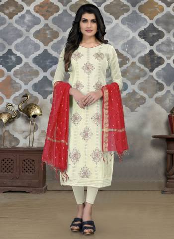 Bright And Visually Appealing Color Is Here With This Pretty Suit In Beautiful Colored Pair Bottom And Dupatta. Its Top Is Fabricated On Modal Chanderi Pair With Santoon Bottom And Banarasi Dupatta.Beautified With Designer Embroidery Work