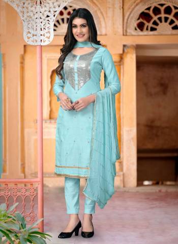 Look Pretty Wearing This Suit In All Over Pretty Colored Top Bottom And Dupatta.These Suit Is Cotton Based Fabricated And Beautified With Designer Embroidery Work.This Dress Material Ensures Superb Comfort All Day Long