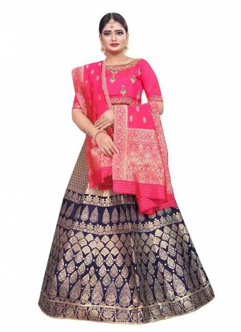 Grab These Lehenga In Beautiful Colored Pair With Designer Blouse And Dupatta.These Lehega Is All Over Silk Blend Base Fabricated Come With Designer Work.