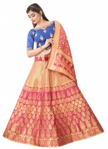 Grab These Lehenga In Beautiful Colored Pair With Designer Blouse And Dupatta.These Lehega Is All Over Silk Blend Base Fabricated Come With Designer Work.