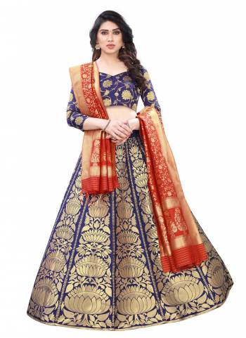 Grab These Lehenga In Beautiful Colored Pair With Designer Blouse And Dupatta.These Lehega Is All Over Silk Blend Base Fabricated Come With Designer Work.