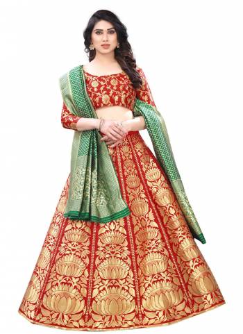 Grab These Lehenga In Beautiful Colored Pair With Designer Blouse And Dupatta.These Lehega Is All Over Silk Blend Base Fabricated Come With Designer Work.