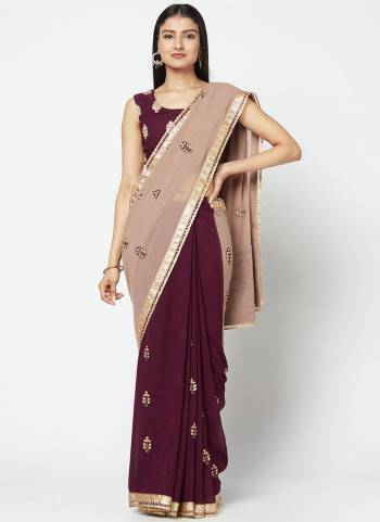 For An Elegant Personality, Grab This Saree In Pretty Color Paired With Contrast Colored Blouse. This Saree Is Fabricated On Georgette Paired With Georgette Fabricated Blouse. It Is Light Weight And Ensures Superb Comfort All Day Long