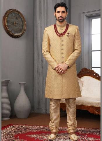 Grab These Readymade Sherwani in Fine Colored.These Shewani is Fabricated On Banarasi Silk Pair With Dupion Silk Bottom With Designer Embroidery Work.Its Available in All Regular Size