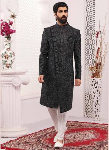 Grab These Readymade Sherwani in Fine Colored.These Shewani is Fabricated On Banarasi Silk Pair With Dupion Silk Bottom With Designer Embroidery Work.Its Available in All Regular Size