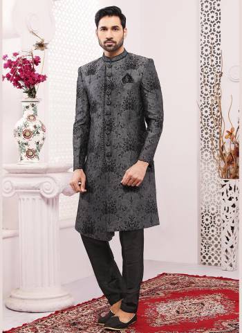 Grab These Readymade Sherwani in Fine Colored.These Shewani is Fabricated On Banarasi Silk Pair With Dupion Silk Bottom With Designer Embroidery Work.Its Available in All Regular Size