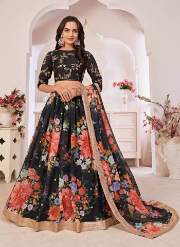 Adorn The Pretty Angelic Look Wearing This Designer Lehenga In All Over Pretty Color Paired With Blouse And Dupatta. This Lehenga And Dupatta  Is Fabricated On Georgette Paired With Art Silk Fabricated Blouse.Beautified With Designer Digital Printed,Sequance Embroidery Work