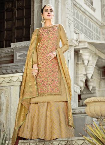 Enhance Your Personality Wearing This Designer Suit In Lovely Colored Top Paired With Bottom And Dupatta. Its Fabricated On Silk Based. It Is Beautified With Designer Heavy Embroidery Work Making The Suit Attractive. Buy Now