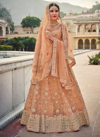 Add This Very Pretty Colored  To Your Wardrobe With This Designer?Lehenga.These Lehenga And Blouse Are Fabricated On Net Based Pair With Net Dupatta Come With Heavy Designer Work.