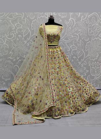 You Will Definitely Earn Lots Of Compliments Wearing This Designer Lehenga Come With Net Based Fabric Pair With Net Blouse And Dupatta.Its Beautified With Heavy Designer Work.