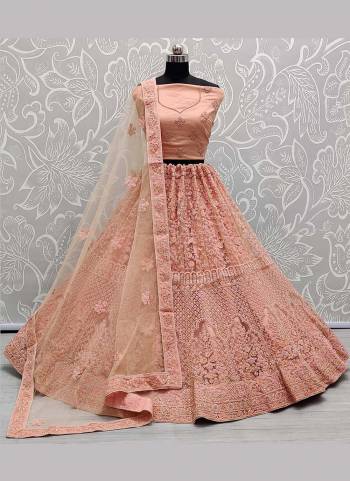 Give A Royal Look To Your Personality Wearing This Designer Lehnega Choli In All Over Pretty Colored.These Lehenga Is Fabricated On Net Based Come With Heavy Desugner Work.