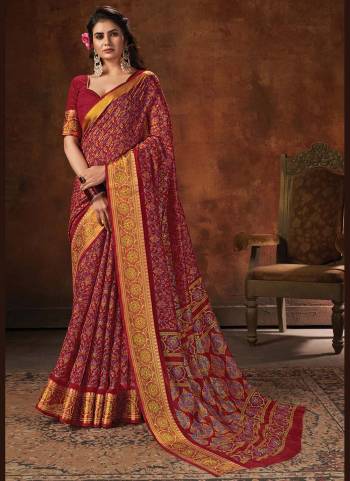 For a Beautiful Look, Grab This Fancy Saree In All Over Pretty Colored.Its Saree And Blouse Are Fabricated On Cotton Blend.Its Beautified With Designer Printed.