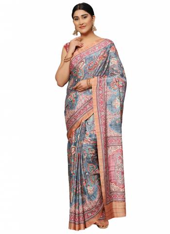 For A Beautiful Look, Grab This Fancy Saree In Beautiful Colored Pair With Constrasting Blouse.These Saree And Blouse Are Fabricated On Crepe Based.Beautified With Designer Printed.