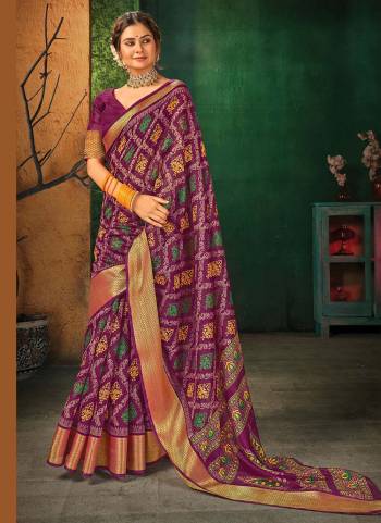 Adorn The Pretty Angelic Look In This Beautiful Saree In Pretty Colored Pair With Blouse.These Saree And Blouse Are Fabricated On Silk Blend.Its Beautified With Heavy Wevon Designer