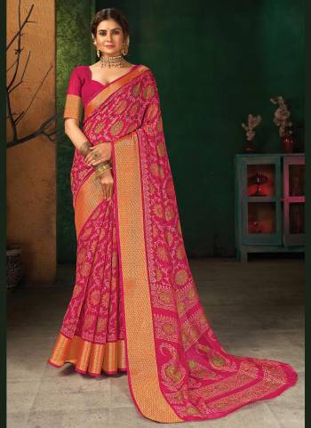 Adorn The Pretty Angelic Look In This Beautiful Saree In Pretty Colored Pair With Blouse.These Saree And Blouse Are Fabricated On Silk Blend.Its Beautified With Heavy Wevon Designer