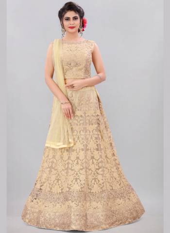 For A Different Look , Grab These Beautiful Lehenga in Lovely Colored Pair With Blouse And Dupatta.These Lehnega is Fabricated On Net Based Pair With Net Blouse And Net Dupatta.Its Beautified With Designer Embroidery Work