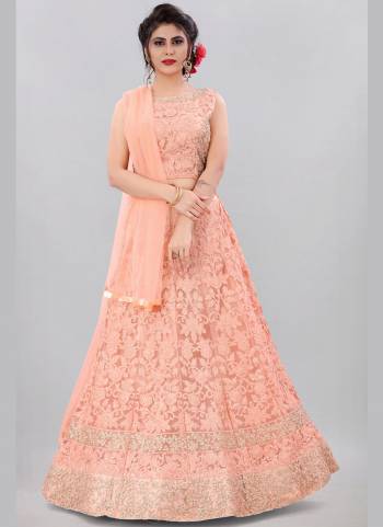 For A Different Look , Grab These Beautiful Lehenga in Lovely Colored Pair With Blouse And Dupatta.These Lehnega is Fabricated On Net Based Pair With Net Blouse And Net Dupatta.Its Beautified With Designer Embroidery Work