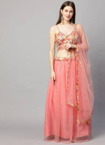 For A Different Look , Grab These Beautiful Lehenga in Lovely Colored Pair With Blouse And Dupatta.These Lehnega is Fabricated On Net Based Pair With Net Blouse And Net Dupatta.Its Beautified With Designer Embroidery Work