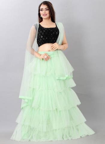 For A Different Look , Grab These Beautiful Lehenga in Lovely Colored Pair With Blouse And Dupatta.These Lehnega is Fabricated On Net Based Pair With Velvet Blouse And Net Dupatta.Its Beautified With Designer Embroidery Work