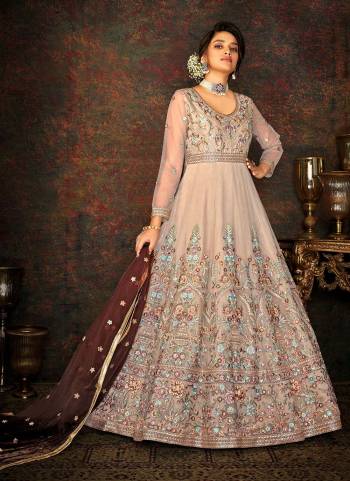 Elegant And Attractive, Both At The Same Time With This Beautiful Designer Suit In Fine Colored.These Top And Dupatta Are Fabricated On Net Based Pair With Santoon Bottom.Its Beautified With Designer Sequance Embroidery Work.