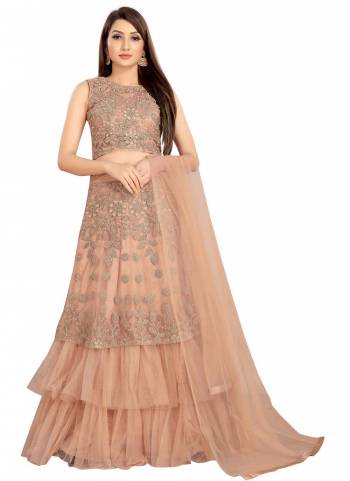 For A Different Look, Grab These Designer Lehenga Choli Come With Pretty Colored.These Lehenga is Fbaicated On Net Based.Its Beautified With Designer Embroidery Work.