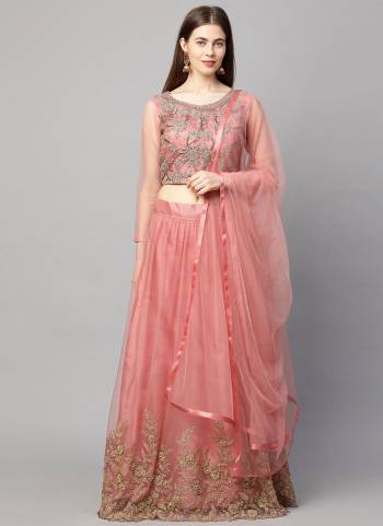 You Will Definitely Earn Lots Of Compliments Wearing This Designer Lehenga In All Over Same Colored,These Lehenga And Blouse Are Fabricated On Net Pair With Net Dupatta.Its Beautified Wth Designer Embroidery Work.