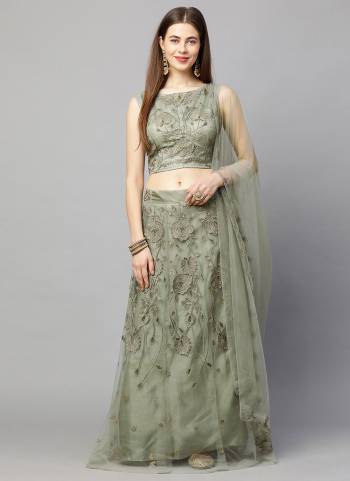 You Will Definitely Earn Lots Of Compliments Wearing This Designer Lehenga In All Over Same Colored,These Lehenga And Blouse Are Fabricated On Net Pair With Net Dupatta.Its Beautified Wth Designer Embroidery Work.