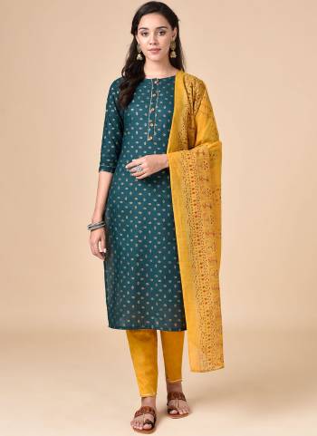 Elegant And Attractive, Both At The Same Time With This Beautiful Readymade Suit In Fine Colored.These Top And Bottom Are Fabricated On Cotton Based Pair With Cotton Dupatta.Beautified with Designer Foil Printed.