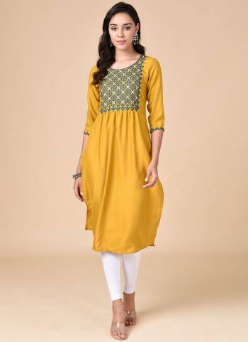 For A Casual Wear , Grab These Kurti in Fine Colored.These Kurti is Fabricated On Rayon Based.Its Beautified With Embroidery Work Also Available in All Regular Size.