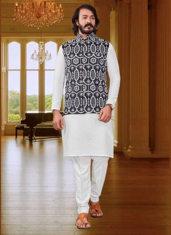 Take your ethnic style quotient to the next level by wearing this fashionable kurta set.Its Come With Art SIlk Fabricated Pair With Art Silk acket And  Silk Fabric Payjama.Buy Now.